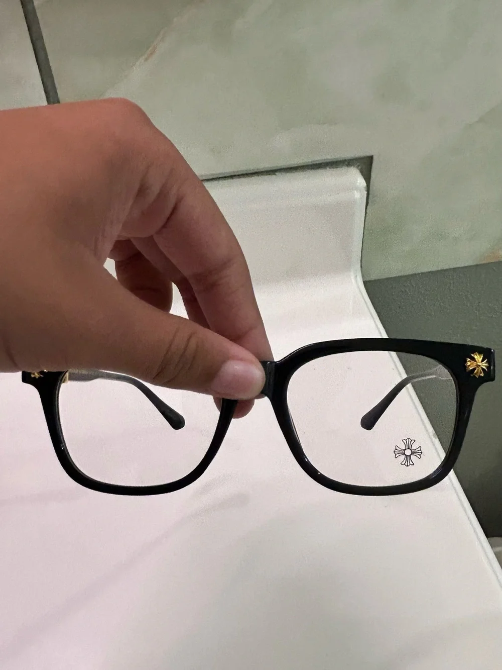 Chrome Hearts Black Kids Sunglasses with Gold Star Detail